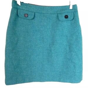 Boden Blue Green Wool Pencil Skirt
